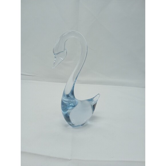 Art Glass Swan Pale Blue Hand Blown Murano Style MCM Mid Century SOMMERSO - Picture 10 of 12